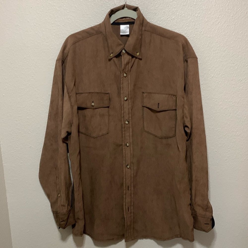 Woodland Trail Men’s Button Down Shirt Size M Brown
